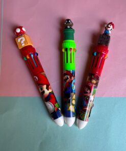 Lapicera 10 Colores - Mario Bros x3
