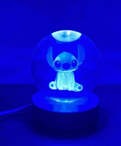 Alternative view of Esfera de Cristal luz azul - Stitch