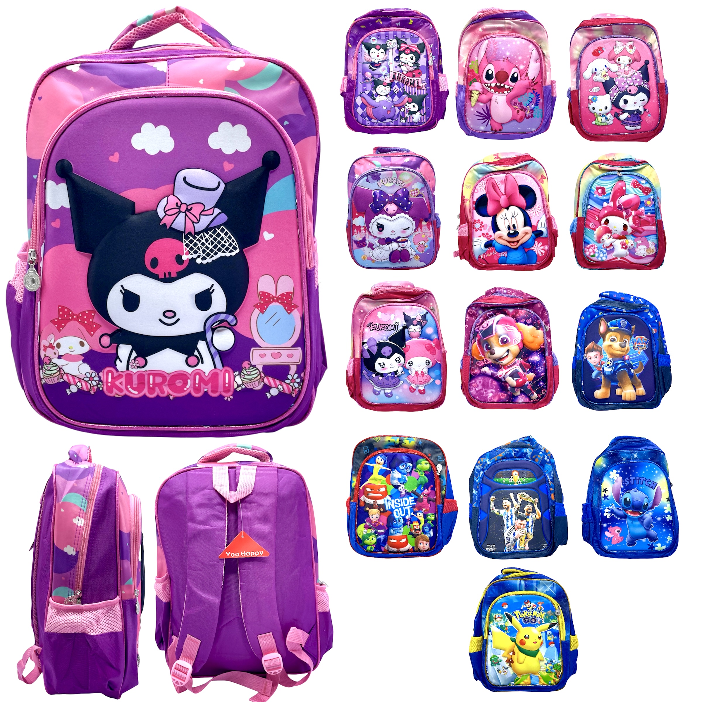 Mochila 2 Cierres Yoo Happy - Tonos Rosas