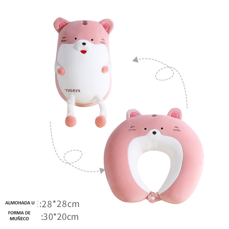 Almohada de Viaje 2 en 1 - TIGER PINK - Imagen 3