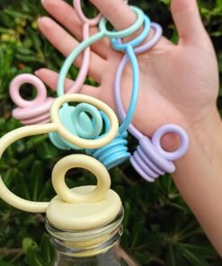 Tapon para botella colgante pastel x4