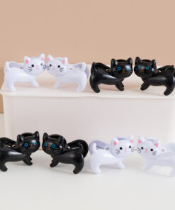 Clips Multifuncionales Cat Black & White x6