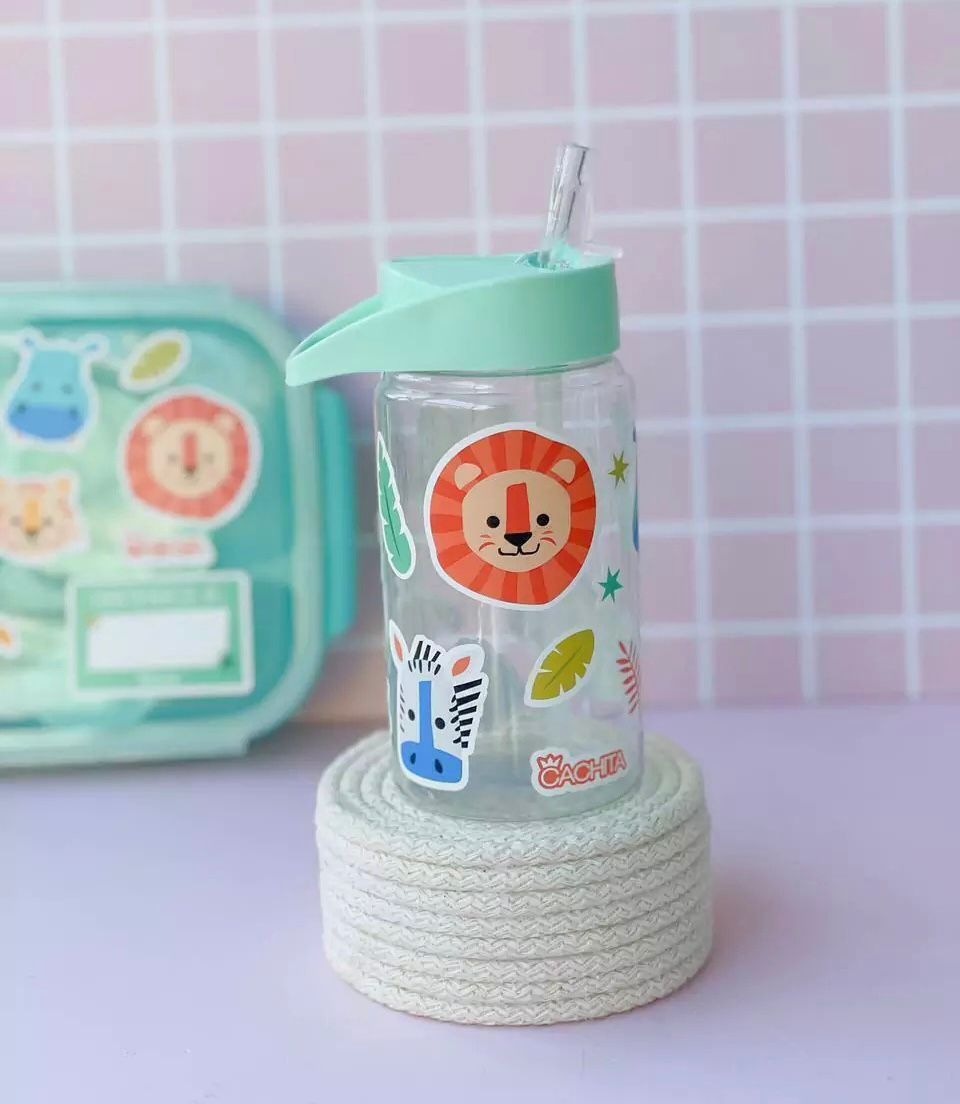 Set CACHITA - Botella + Stikers + Lunchera + Cubiertos - GREEN - Imagen 2