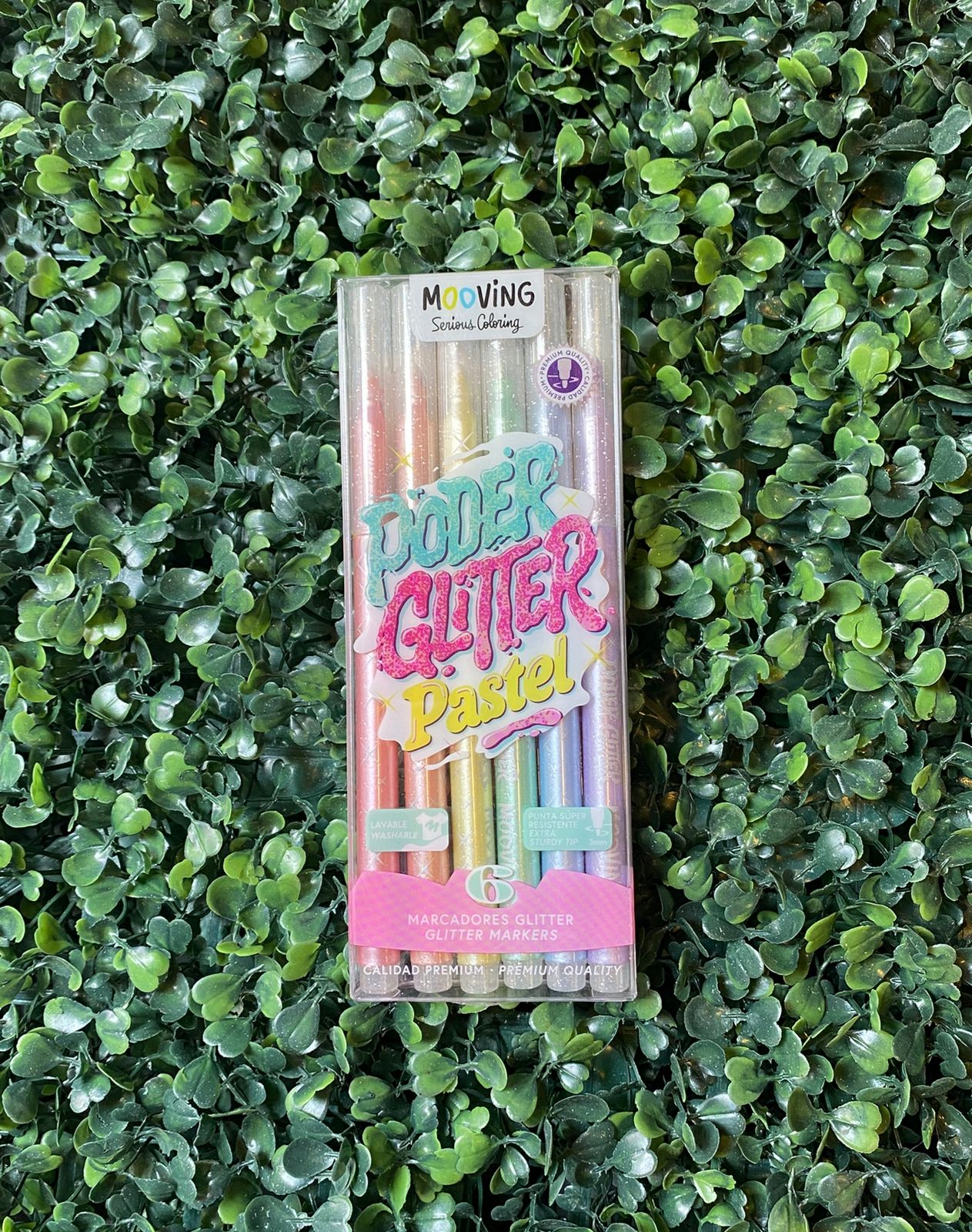 Marcador PODER Glitter Pastel x6 - Mooving