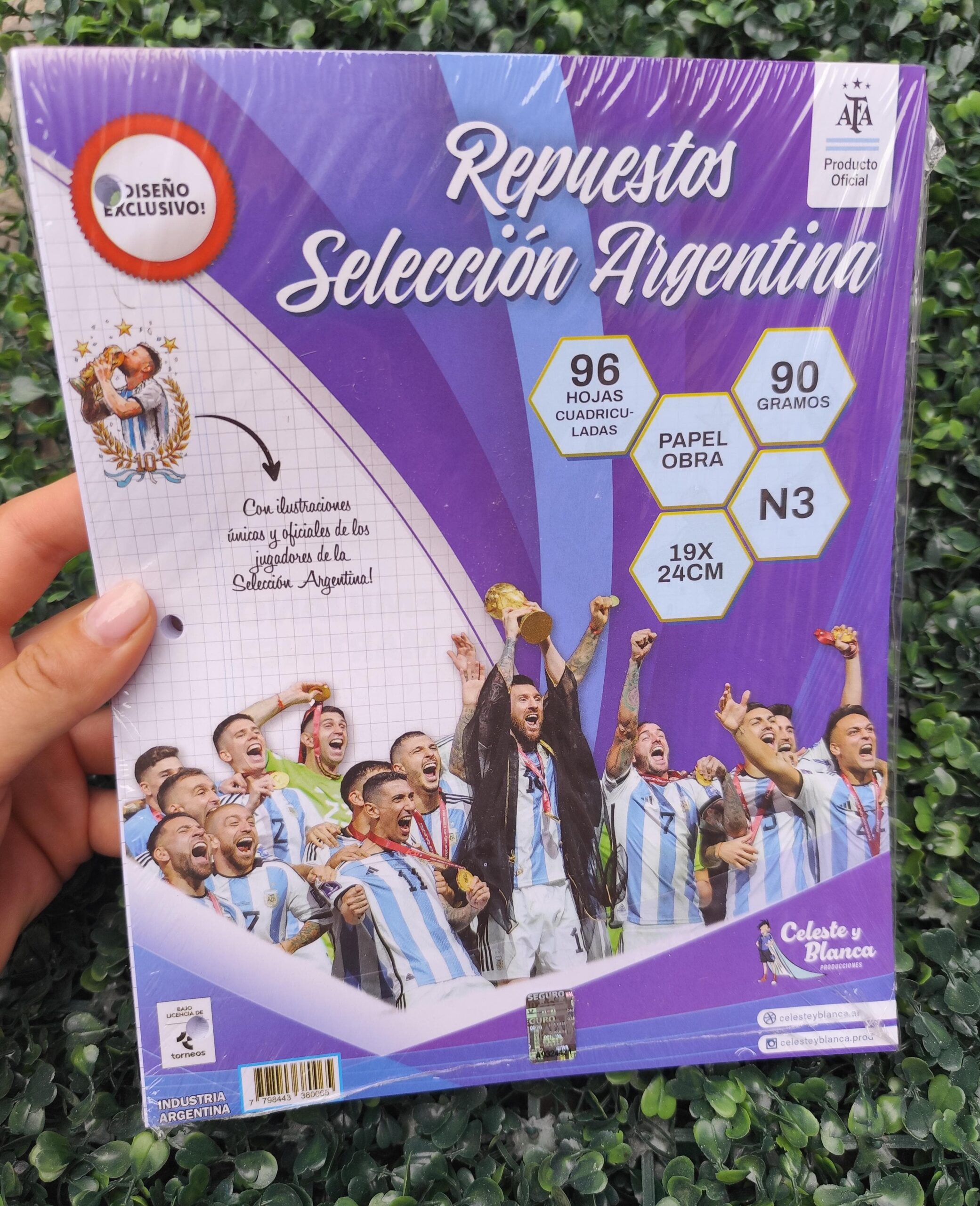 Block x96 CUADRICULADAS - Seleccion Argentina Oficial