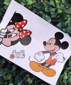 Sticker Vinilo - Stitch y Minnie/Mickey