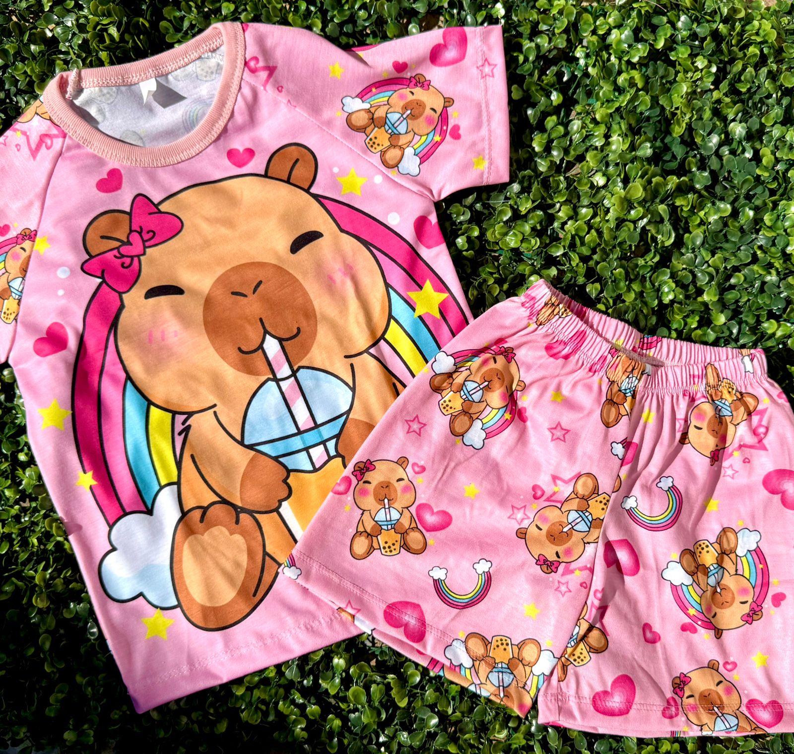 Pijama VERANO KIDS - Capybara Rosa - Imagen 2