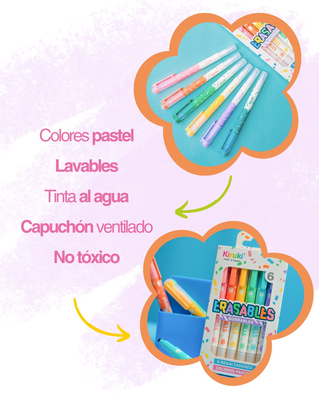 Resaltador Borrable KURUKI x6 - Imagen 2