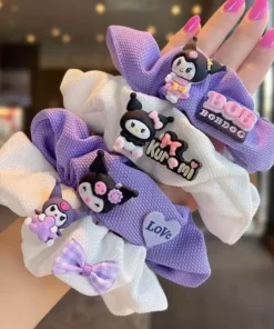 Scrunchies Kuromi Con Apliques x2