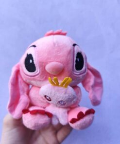 Llavero Peluche - Angel y Stitch con accesorios
