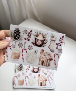 Plancha Stickers Transfer UV-Navidad