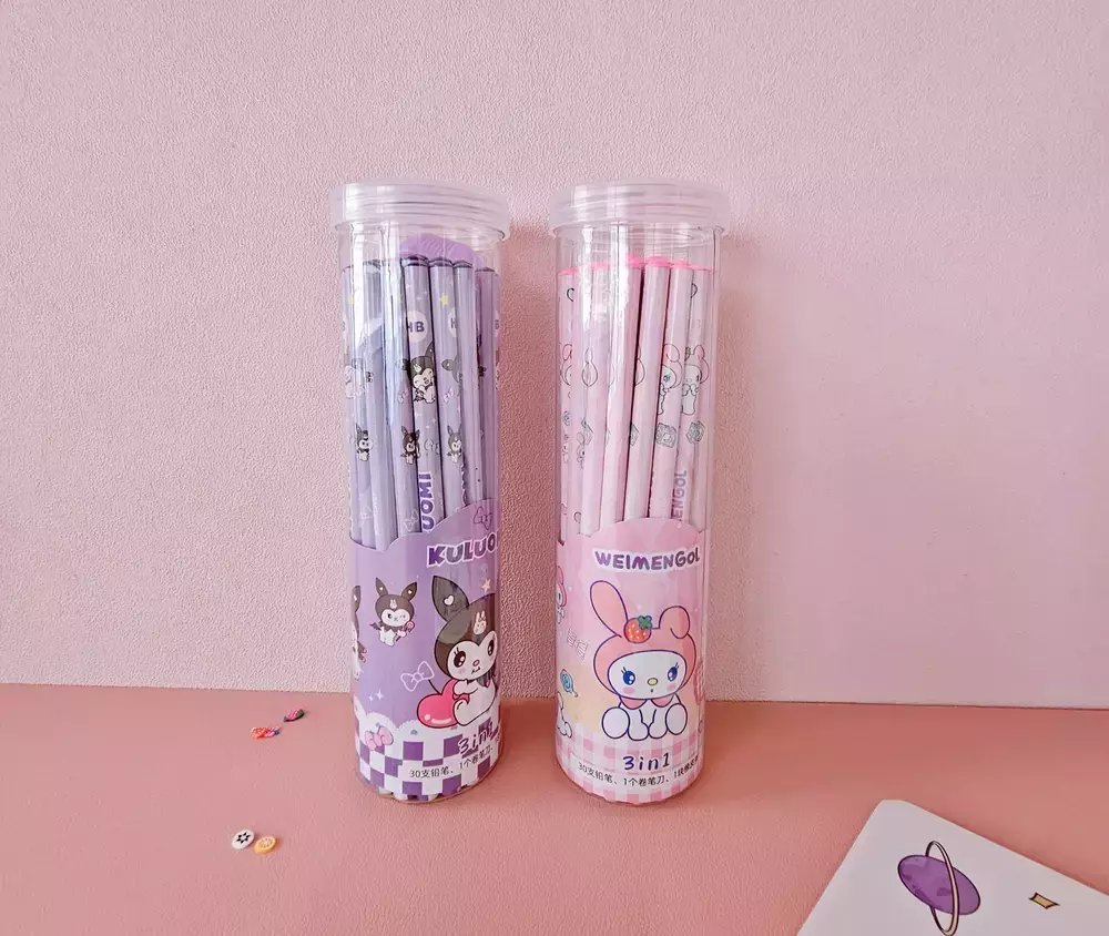 Set Sanrio - 30 Lápices + Goma + Sacapuntas - Imagen 2