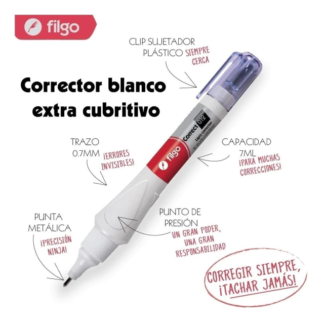 Corrector Lapiz 7ml x 4 - FILGO