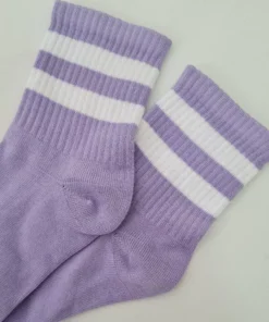 Medias 3/4 - Old School Lila y Blanca