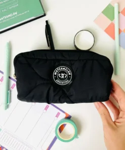 Cartuchera Matelasse Ondas - Negro