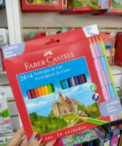 Lapices Faber-Castell x 24 + 4 Lapices Pastel - ESCOLAR