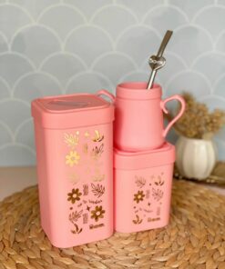 Set de Tarros Cuadrados HOT STAMPING - Coral