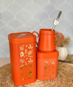 Set de Tarros Cuadrados HOT STAMPING - Ladrillo