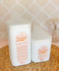 Set de Tarros Cuadrados La Vida Sigue - CACHITA Blanco