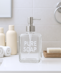 Dispenser de Vidrio Cuadrado 580ml - Jabón