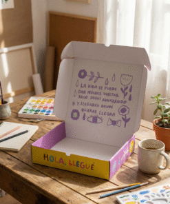 Caja ¨HOLA, LLEGUE¨