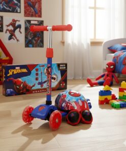 Monopatin plegable + Kit de proteccion - Spiderman
