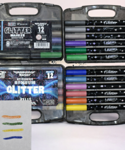 Marcador Glitter x12 con valija
