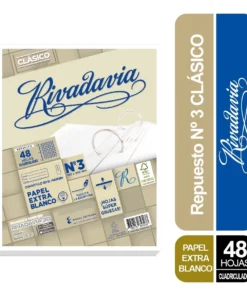 Alternative view of Repuesto Rivadavia block x48 hojas - Rayadas