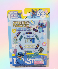 Set arma tu pulsera + sticker 10x14cm- Stitch