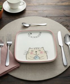 Plato Cuadrado - Gatitos