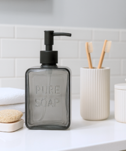 Dispenser de Vidrio Cuadrado 580ml - Negro