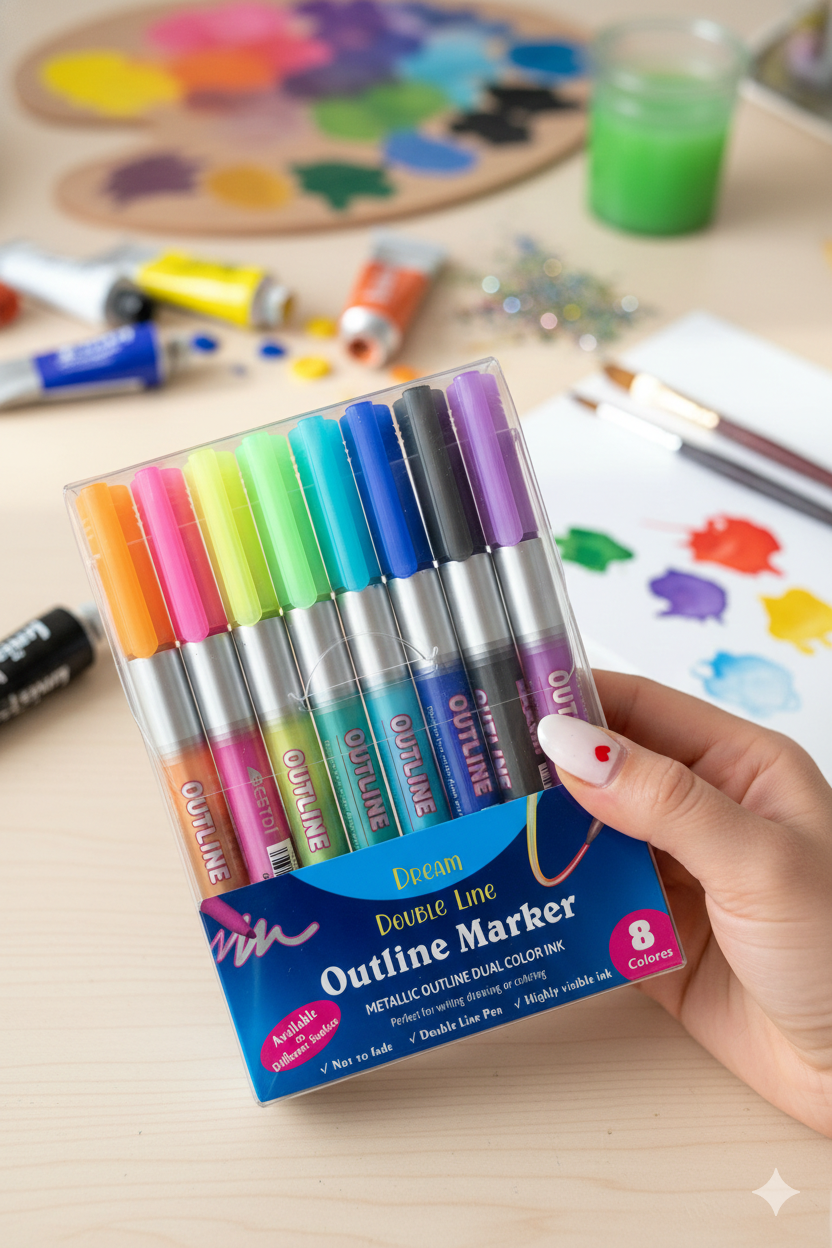Marcadores Outline Doble Linea - Set x8 - Imagen 2