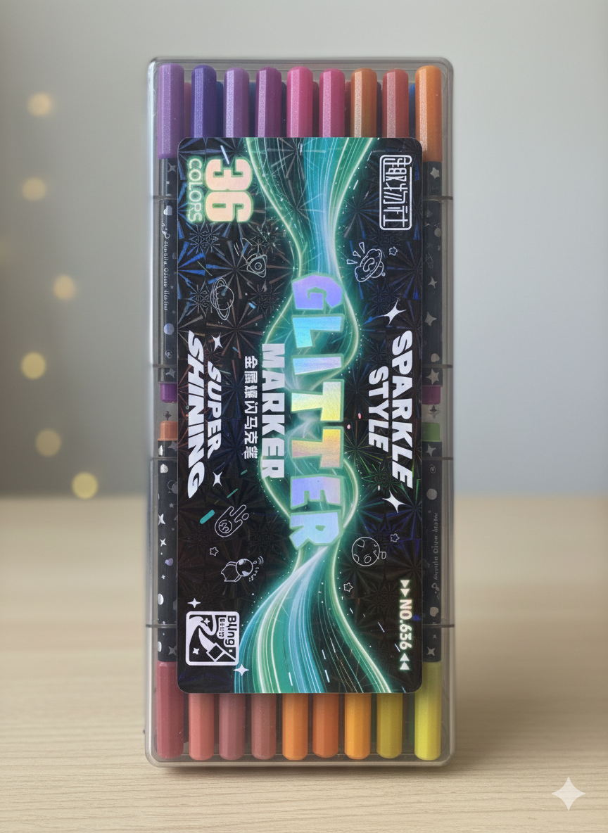 Marcador Glitter x36 con valija - Imagen 3