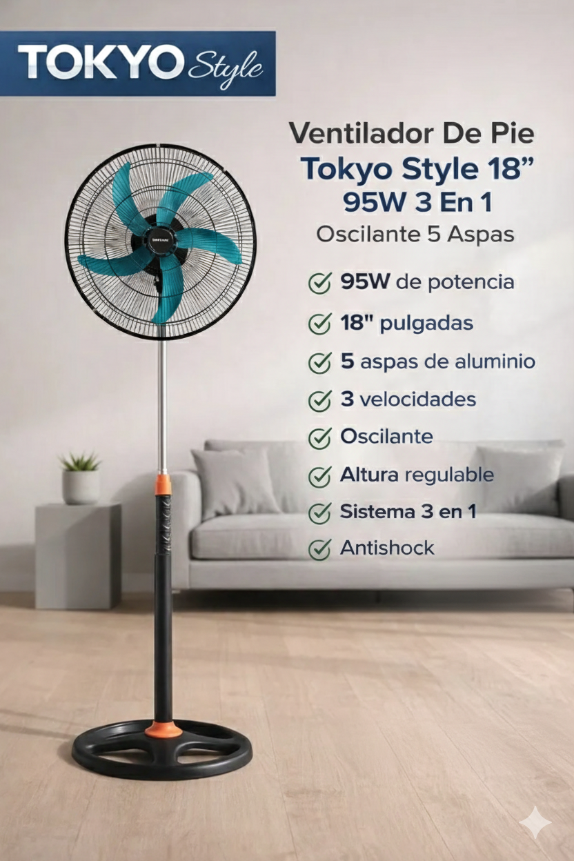 VENTILADOR DE PIE 3 EN 1 - TOKYO - Imagen 2