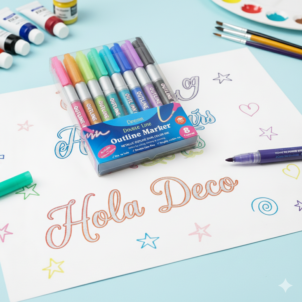 Marcadores Outline Doble Linea - Set x8 - Imagen 3