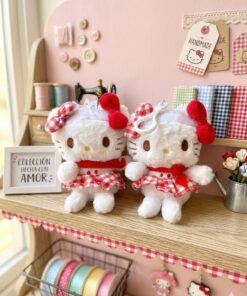 Llavero Peluche -Hello Kitty vestido Cuadrille