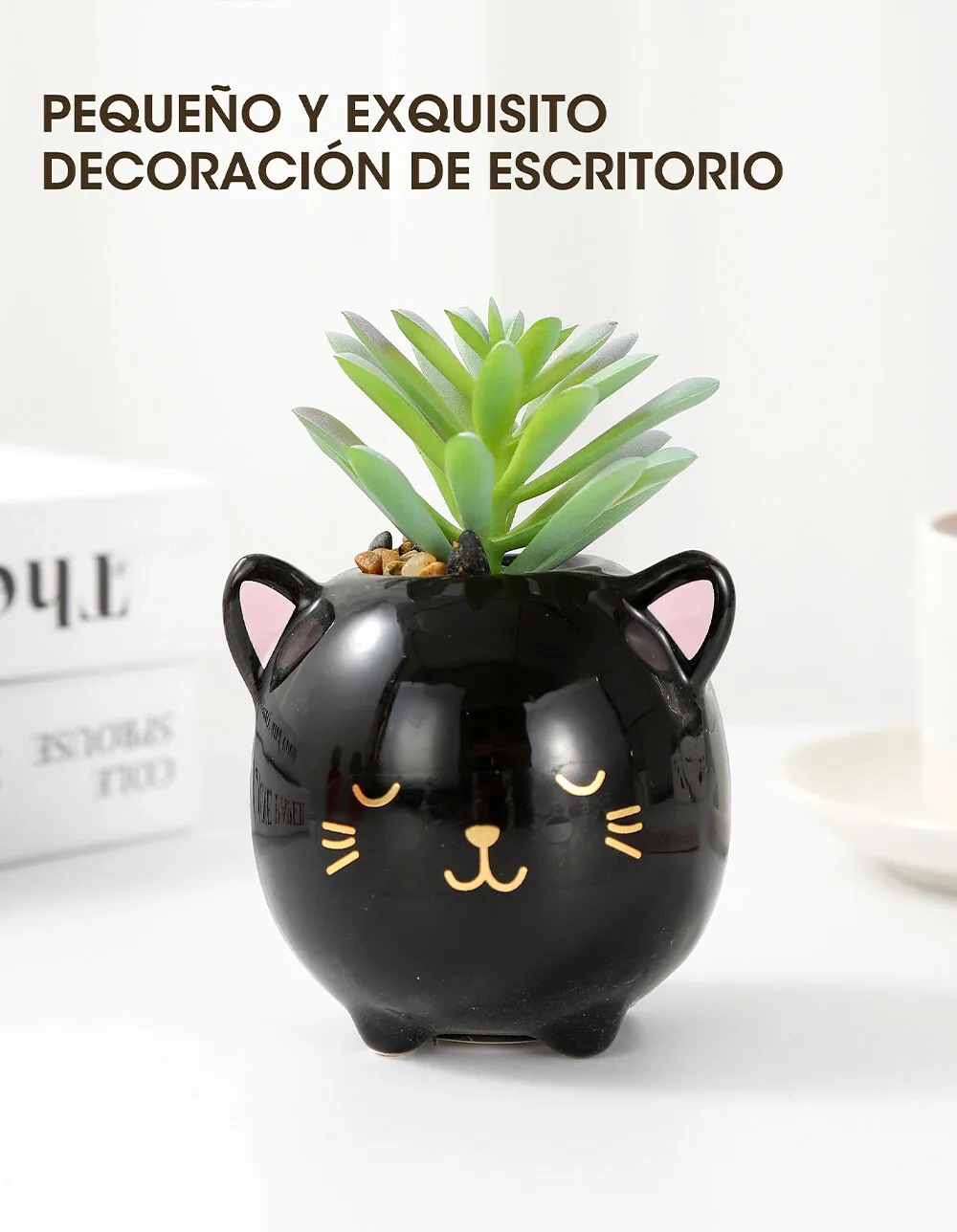Maceta con Planta - Gatito Negro - Imagen 3