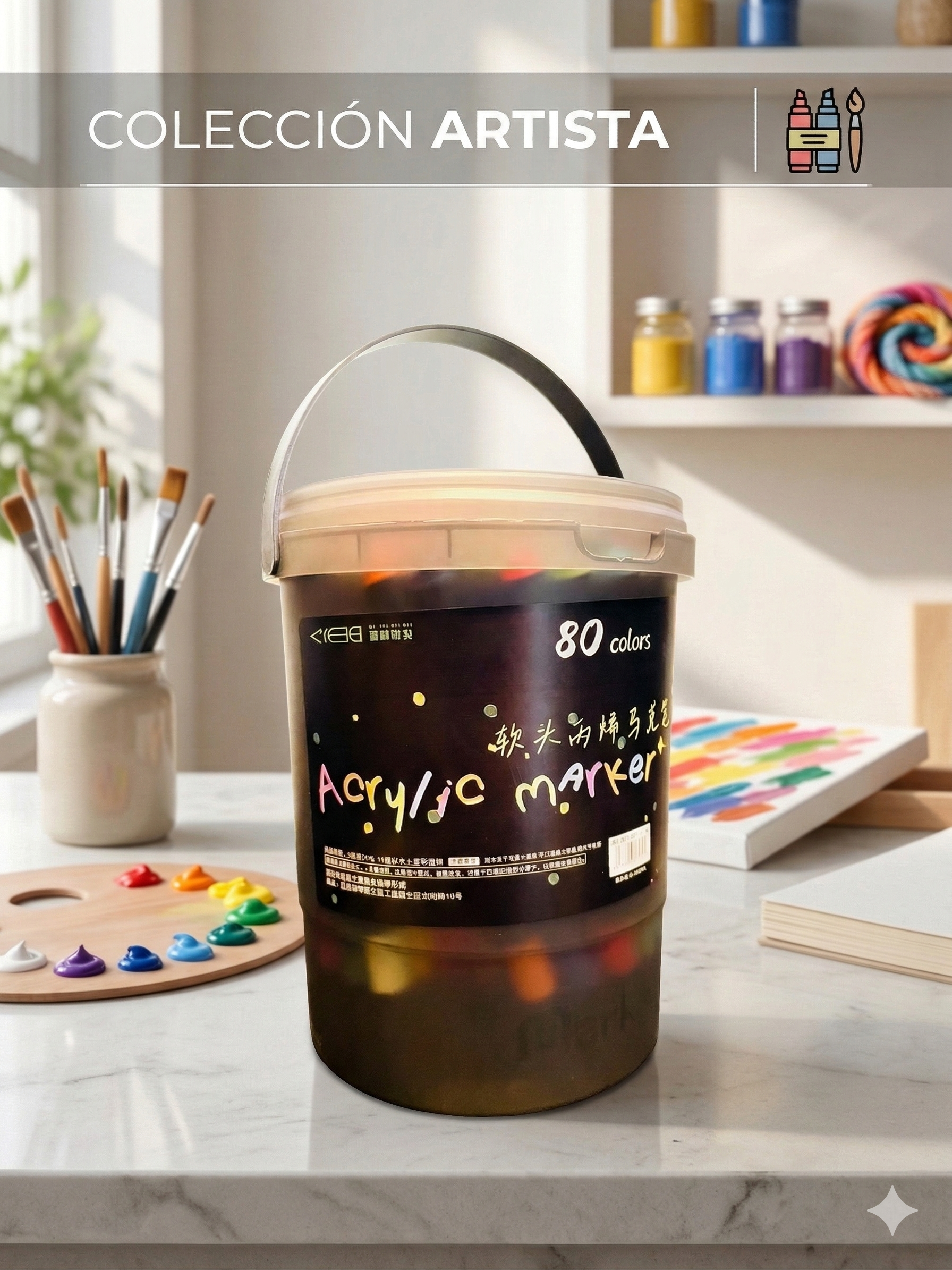 Marcador Punta Pincel x80