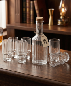 Set de Botella + 6 Vasos vidrio