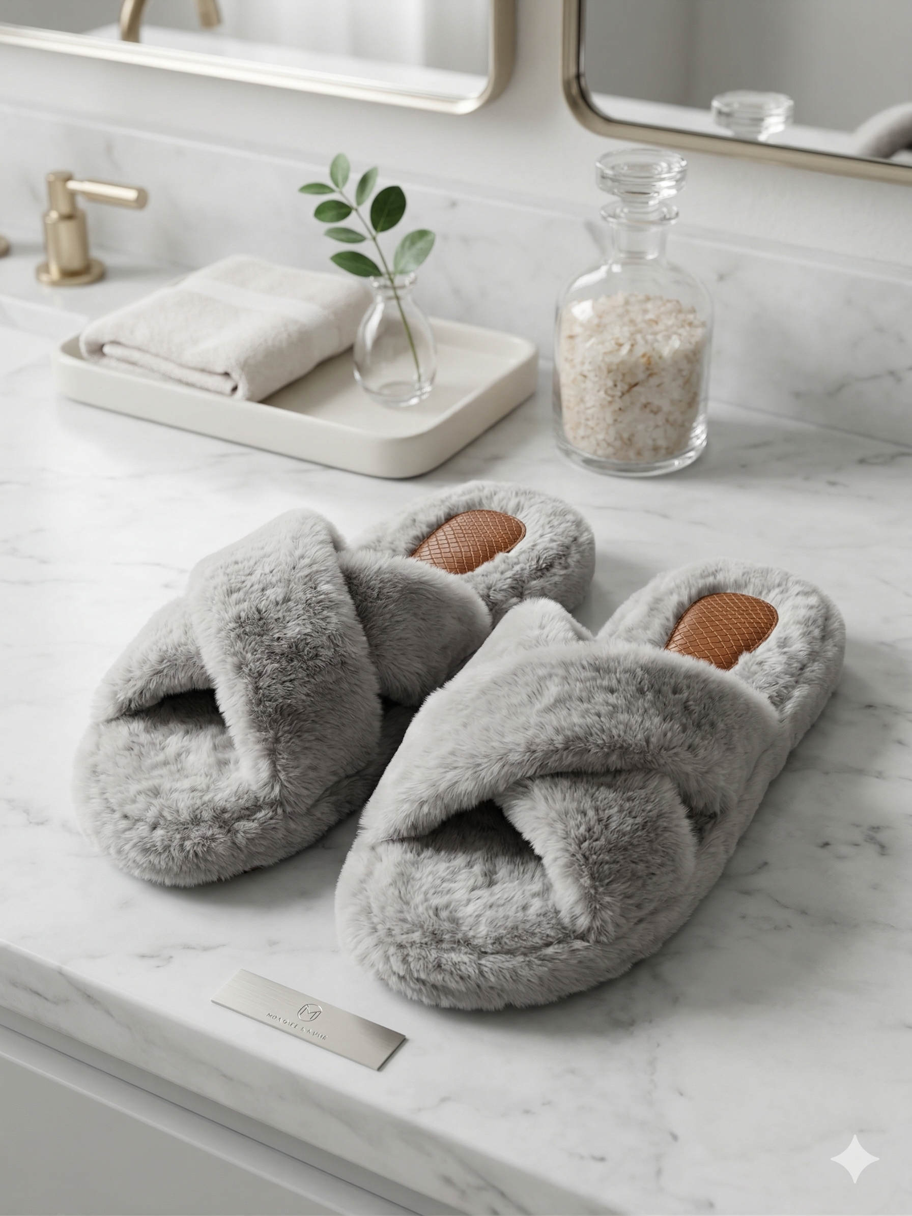 Pantufla Peludita Cruzada - Premium - Imagen 3