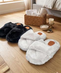 Pantufla Peludita Cruzada - Premium