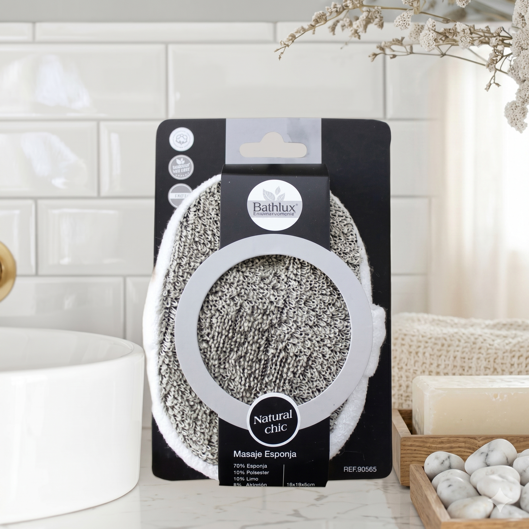 Manopla Corporal Gris Lino- Bathlux