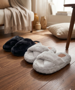 Pantufla Peludita Cruzada - Premium