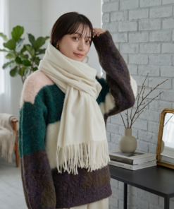 Bufanda Lisa con Flecos