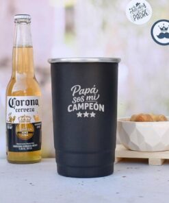 Vaso Aluminio Grabado - Papa sos Mi Campeon