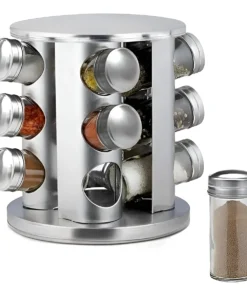 Alternative view of Especiero giratorio metal y vidrio x12 - GLANZ