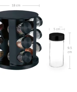 Alternative view of Especiero giratorio Acero inox. y vidrio x12 - Negro - Hudson