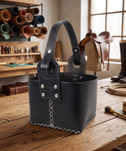 Canasta Cuero Flexible - Logo Caballo
