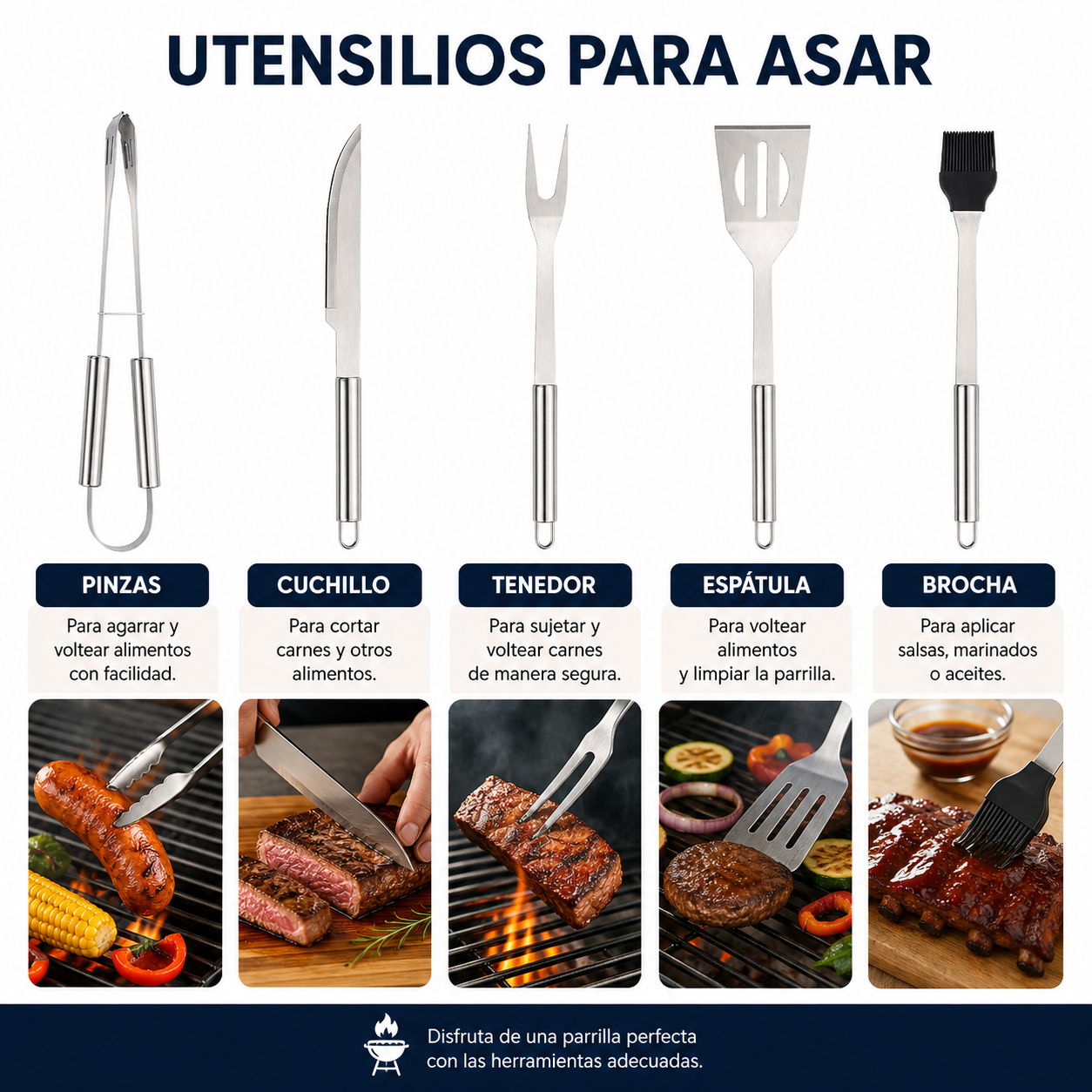 Set Asador x5 + Estuche - Imagen 2