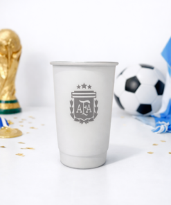 Vaso Aluminio Grabado - AFA Blanco